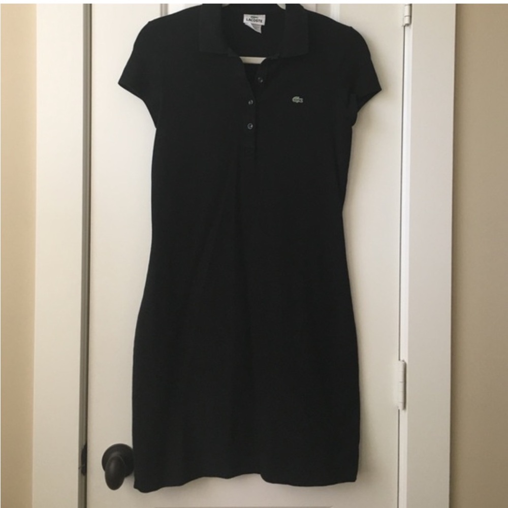 Lacoste Black Polo Mini Dress Casual Short Sleeve - Picture 3 of 8